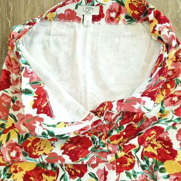 Ann Taylor Loft Floral Lined Cotton Skirt sz 6 Petite - Picture 7 of 11